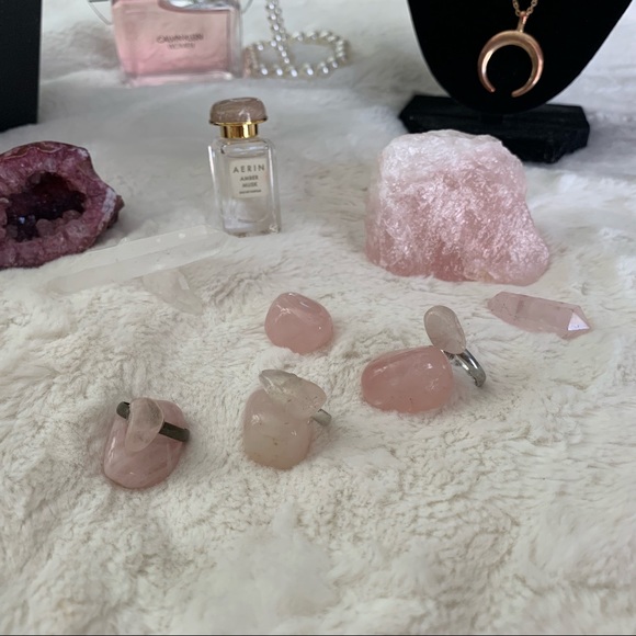 ❗️SOLD❗️ Silver & Bronze Rose Quartz Rings - Picture 5 of 5